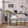 imageSONGMICS 3 Tier Wide Printer Stand with Wheels Rolling Printer Table Cart with Metal Storage Shelf for Home and Office 161 x 122 x 15 Inches Black ULGR301B01Rustic Brown  Black