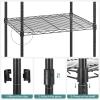 imageSONGMICS 3 Tier Wide Printer Stand with Wheels Rolling Printer Table Cart with Metal Storage Shelf for Home and Office 161 x 122 x 15 Inches Black ULGR301B01Rustic Brown  Black