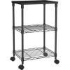 imageSONGMICS 3 Tier Wide Printer Stand with Wheels Rolling Printer Table Cart with Metal Storage Shelf for Home and Office 161 x 122 x 15 Inches Black ULGR301B01Black