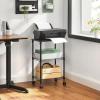 imageSONGMICS 3 Tier Wide Printer Stand with Wheels Rolling Printer Table Cart with Metal Storage Shelf for Home and Office 161 x 122 x 15 Inches Black ULGR301B01Black