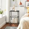 imageSONGMICS 3 Tier Wide Printer Stand with Wheels Rolling Printer Table Cart with Metal Storage Shelf for Home and Office 161 x 122 x 15 Inches Black ULGR301B01Black