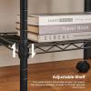 imageSONGMICS 3 Tier Wide Printer Stand with Wheels Rolling Printer Table Cart with Metal Storage Shelf for Home and Office 161 x 122 x 15 Inches Black ULGR301B01Black