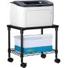 imageSONGMICS 3 Tier Wide Printer Stand with Wheels Rolling Printer Table Cart with Metal Storage Shelf for Home and Office 161 x 122 x 15 Inches Black ULGR301B01Black