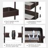 imageSONGMICS 3Tier Metal Rolling Cart Utility Cart Kitchen Cart with Adjustable Shelves Storage Trolley with 2 Brakes Easy Assembly for Kitchen Office Bathroom Black UBSC60BBronze