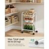 imageSONGMICS 3Tier Metal Rolling Cart on Wheels with Baskets Lockable Utility Trolley with Handles for Kitchen Bathroom Closet Storage with Removable Shelves Black UBSC03BKWhite