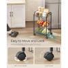 imageSONGMICS 3Tier Metal Rolling Cart on Wheels with Baskets Lockable Utility Trolley with Handles for Kitchen Bathroom Closet Storage with Removable Shelves Black UBSC03BKBlack