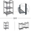 imageSONGMICS 3Tier Storage Rack Bathroom Shelf Extendable Plant Stand with Adjustable Shelf for Bathroom Living Room Balcony Kitchen Black UBSC33BKBlack