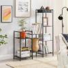 imageSONGMICS 3Tier Storage Rack Bathroom Shelf Extendable Plant Stand with Adjustable Shelf for Bathroom Living Room Balcony Kitchen Black UBSC33BKBlack