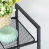 imageSONGMICS 3Tier Storage Rack Bathroom Shelf Extendable Plant Stand with Adjustable Shelf for Bathroom Living Room Balcony Kitchen Black UBSC33BKBlack