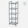 imageSONGMICS 3Tier Storage Rack Bathroom Shelf Extendable Plant Stand with Adjustable Shelf for Bathroom Living Room Balcony Kitchen Black UBSC33BKBlack