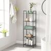 imageSONGMICS 3Tier Storage Rack Bathroom Shelf Extendable Plant Stand with Adjustable Shelf for Bathroom Living Room Balcony Kitchen Black UBSC33BKBlack