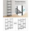 imageSONGMICS 3Tier Storage Rack Bathroom Shelf Extendable Plant Stand with Adjustable Shelf for Bathroom Living Room Balcony Kitchen Black UBSC33BKBlack