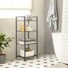 imageSONGMICS 3Tier Storage Rack Bathroom Shelf Extendable Plant Stand with Adjustable Shelf for Bathroom Living Room Balcony Kitchen Black UBSC33BKBlack