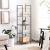 imageSONGMICS 3Tier Storage Rack Bathroom Shelf Extendable Plant Stand with Adjustable Shelf for Bathroom Living Room Balcony Kitchen Black UBSC33BKBlack