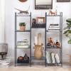 imageSONGMICS 3Tier Storage Rack Bathroom Shelf Extendable Plant Stand with Adjustable Shelf for Bathroom Living Room Balcony Kitchen Black UBSC33BKBlack