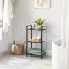 imageSONGMICS 3Tier Storage Rack Bathroom Shelf Extendable Plant Stand with Adjustable Shelf for Bathroom Living Room Balcony Kitchen Black UBSC33BKBlack