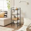 imageSONGMICS 3Tier Storage Rack Bathroom Shelf Extendable Plant Stand with Adjustable Shelf for Bathroom Living Room Balcony Kitchen Black UBSC33BKBlack