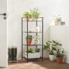 imageSONGMICS 3Tier Storage Rack Bathroom Shelf Extendable Plant Stand with Adjustable Shelf for Bathroom Living Room Balcony Kitchen Black UBSC33BKBlack