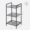 imageSONGMICS 3Tier Storage Rack Bathroom Shelf Extendable Plant Stand with Adjustable Shelf for Bathroom Living Room Balcony Kitchen Black UBSC33BKBlack