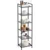 imageSONGMICS 3Tier Storage Rack Bathroom Shelf Extendable Plant Stand with Adjustable Shelf for Bathroom Living Room Balcony Kitchen Black UBSC33BKBlack