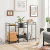 imageSONGMICS 3Tier Storage Rack Bathroom Shelf Extendable Plant Stand with Adjustable Shelf for Bathroom Living Room Balcony Kitchen Black UBSC33BKBlack