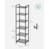 imageSONGMICS 3Tier Storage Rack Bathroom Shelf Extendable Plant Stand with Adjustable Shelf for Bathroom Living Room Balcony Kitchen Black UBSC33BKBlack