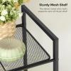 imageSONGMICS 3Tier Storage Rack Bathroom Shelf Extendable Plant Stand with Adjustable Shelf for Bathroom Living Room Balcony Kitchen Black UBSC33BKBlack