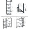 imageSONGMICS 3Tier Storage Rack Bathroom Shelf Extendable Plant Stand with Adjustable Shelf for Bathroom Living Room Balcony Kitchen Black UBSC33BKBlack