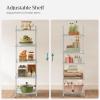 imageSONGMICS 3Tier Storage Rack Bathroom Shelf Extendable Plant Stand with Adjustable Shelf for Bathroom Living Room Balcony Kitchen Black UBSC33BKWhite