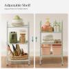 imageSONGMICS 3Tier Storage Rack Bathroom Shelf Extendable Plant Stand with Adjustable Shelf for Bathroom Living Room Balcony Kitchen Black UBSC33BKWhite