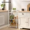 imageSONGMICS 3Tier Storage Rack Bathroom Shelf Extendable Plant Stand with Adjustable Shelf for Bathroom Living Room Balcony Kitchen Black UBSC33BKWhite