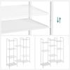 imageSONGMICS 3Tier Storage Rack Bathroom Shelf Extendable Plant Stand with Adjustable Shelf for Bathroom Living Room Balcony Kitchen Black UBSC33BKWhite