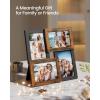 imageSONGMICS 4x6 Collage Picture Frames Family Photo Collage Frame Set of 4 for Wall Decor Glass Front Wall Hanging or Tabletop Pale GoldAsh Black  Rustic Brown