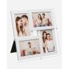imageSONGMICS 4x6 Collage Picture Frames Family Photo Collage Frame Set of 4 for Wall Decor Glass Front Wall Hanging or Tabletop Pale GoldCloud White