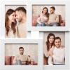 imageSONGMICS 4x6 Collage Picture Frames Family Photo Collage Frame Set of 4 for Wall Decor Glass Front Wall Hanging or Tabletop Pale GoldCloud White