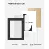 imageSONGMICS 4x6 Collage Picture Frames Family Photo Collage Frame Set of 4 for Wall Decor Glass Front Wall Hanging or Tabletop Pale GoldInk Black