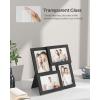 imageSONGMICS 4x6 Collage Picture Frames Family Photo Collage Frame Set of 4 for Wall Decor Glass Front Wall Hanging or Tabletop Pale GoldInk Black