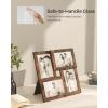 imageSONGMICS 4x6 Collage Picture Frames Family Photo Collage Frame Set of 4 for Wall Decor Glass Front Wall Hanging or Tabletop Pale GoldRustic Brown