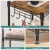 imageSONGMICS 5Tier Bathroom Shelf Storage Rack for Small Space with 5 PP Shelf Liners Removable Hook Extendable Design Ink Black and Translucent ULGR23BKInk Black  Rustic Brown