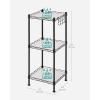 imageSONGMICS 5Tier Bathroom Shelf Storage Rack for Small Space with 5 PP Shelf Liners Removable Hook Extendable Design Ink Black and Translucent ULGR23BKInk Black  Translucent