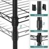 imageSONGMICS 5Tier Bathroom Shelf Storage Rack for Small Space with 5 PP Shelf Liners Removable Hook Extendable Design Ink Black and Translucent ULGR23BKInk Black  Rustic Brown