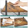 imageSONGMICS 5Tier Bathroom Shelf Storage Rack for Small Space with 5 PP Shelf Liners Removable Hook Extendable Design Ink Black and Translucent ULGR23BKInk Black  Rustic Brown