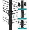 imageSONGMICS 5Tier Bathroom Shelf Storage Rack for Small Space with 5 PP Shelf Liners Removable Hook Extendable Design Ink Black and Translucent ULGR23BKInk Black  Translucent