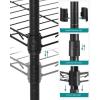 imageSONGMICS 5Tier Bathroom Shelf Storage Rack for Small Space with 5 PP Shelf Liners Removable Hook Extendable Design Ink Black and Translucent ULGR23BKInk Black  Translucent