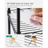imageSONGMICS 5Tier Bathroom Shelf Storage Rack for Small Space with 5 PP Shelf Liners Removable Hook Extendable Design Ink Black and Translucent ULGR23BKInk Black  Translucent