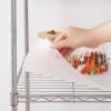 imageSONGMICS 5Tier Bathroom Shelf Storage Rack for Small Space with 5 PP Shelf Liners Removable Hook Extendable Design Ink Black and Translucent ULGR23BKSilver  Translucent