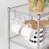 imageSONGMICS 5Tier Bathroom Shelf Storage Rack for Small Space with 5 PP Shelf Liners Removable Hook Extendable Design Ink Black and Translucent ULGR23BKSilver  Translucent
