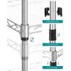 imageSONGMICS 5Tier Bathroom Shelf Storage Rack for Small Space with 5 PP Shelf Liners Removable Hook Extendable Design Ink Black and Translucent ULGR23BKSilver  Translucent