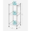 imageSONGMICS 5Tier Bathroom Shelf Storage Rack for Small Space with 5 PP Shelf Liners Removable Hook Extendable Design Ink Black and Translucent ULGR23BKSilver  Translucent