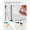imageSONGMICS 5Tier Bathroom Shelf Storage Rack for Small Space with 5 PP Shelf Liners Removable Hook Extendable Design Ink Black and Translucent ULGR23BKSilver  Translucent